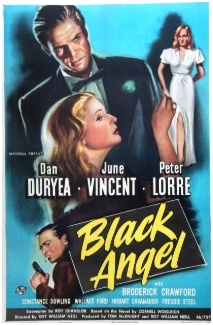 Black Angel 1946 original 8x10 lobby card Constance Dowling Dan Duryea & banjo 