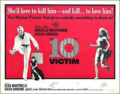 The 10th Victim (1965)  It's the Pop Art and deadly bullet bra